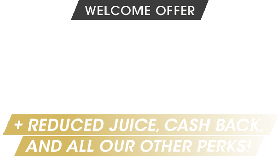 20% CASH SIGNUP BONUS
